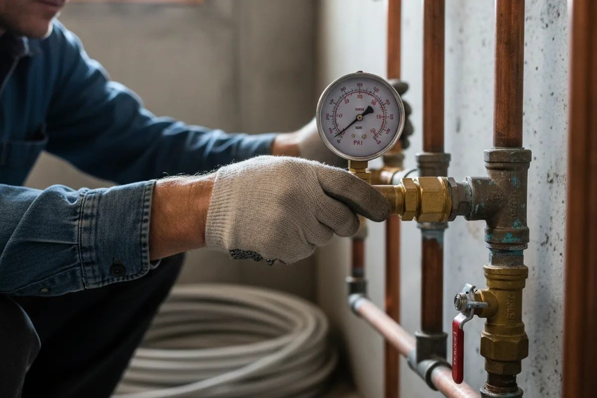 Pressure testing a repaired line during Water Line Repair in Alcolu