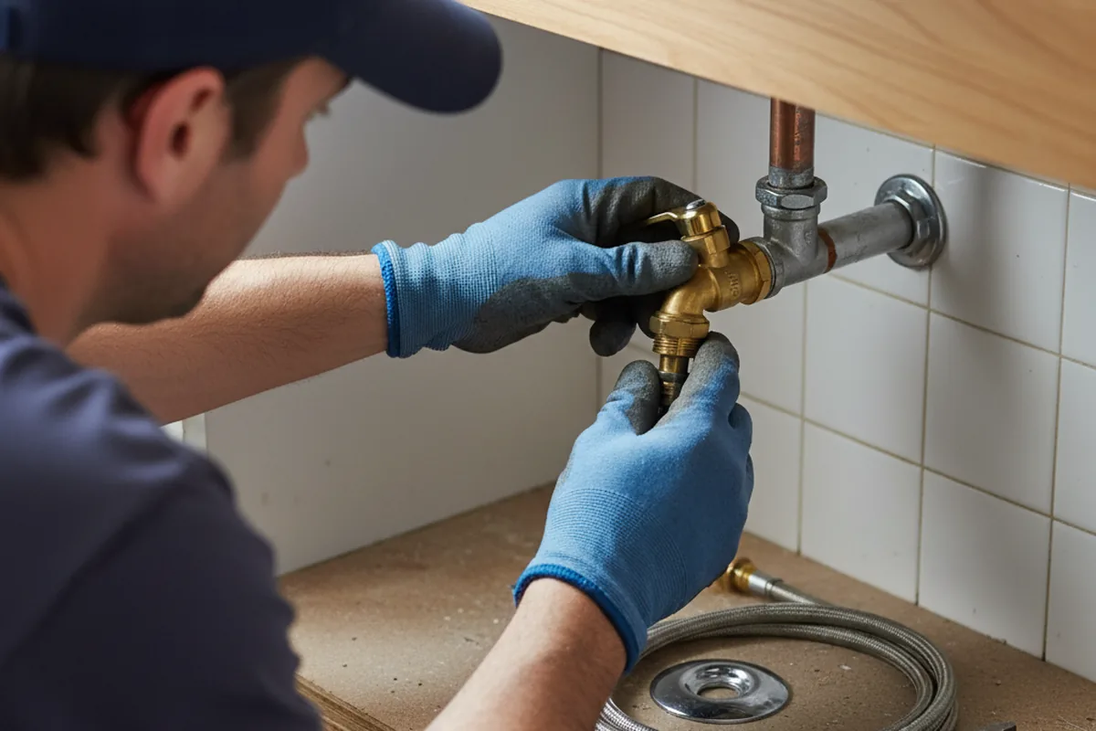 Shutoff valve and fitting work during Burst Pipe Repair in Alcolu